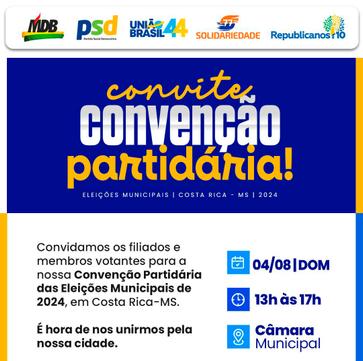 Conven&ccedil;&atilde;o conjunta do MDB&comma; Solidariedade&comma; Republicanos&comma; PSD e Uni&atilde;o Brasil define rumos das Elei&ccedil;&otilde;es Municipais de 2024 em Costa Rica