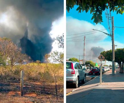 Inc&ecirc;ndio florestal atinge a&eacute;rea pr&oacute;xima ao Parque Natural Municipal Salto do Sucuri&uacute;