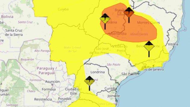 Inmet alerta para risco de chuvas intensas e tempestade em Mato Grosso do Sul