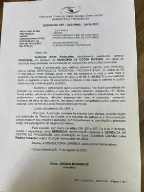 “Farra com RPAs”: Em 1 ano e 6 meses, Prefeitura de Costa Rica teria gasto mais de R$ 16 milhões em pagamentos a pessoas terceirizadas, denuncia morador