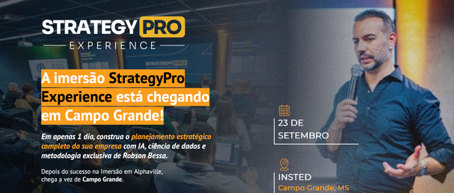 Faculdade Insted recebe imers&atilde;o StrategyPRO Experience em 23 de setembro para empres&aacute;rios