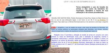 Com placa ilegível e sem o adesivo obrigatório de identificação, carro oficial da Prefeitura de Costa Rica se envolve em acidente e vai parar no pátio do Detran