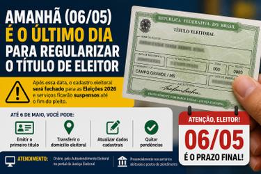 Amanhã (6) é o último dia para regularizar o título de eleitor